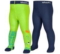 Playshoes Kinder Strumpfhose Krokodil (2er Set) Grün/Marine-50/56
