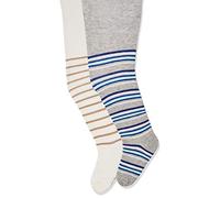 Playshoes Unisex Baby Strumpfhose Bär 2er Pack 498921, 900 - Blau/Orange, 62-68