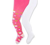 Playshoes Unisex Baby Strumpfhose Sterne 2er Pack 498953, 900 - Weiß, 50-56