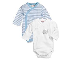 Playshoes Unisex Baby Wickel-body 1/1-arm 2er Pack Wal, Bleu, 62
