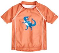 Playshoes Unisex Kinder Badeshirt Rash-Guard-Shirt, Ocker Dino, 110-116