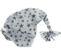Playshoes Unisex Kinder Fleece-Mütze Wintermütze, Zipfelmütze grau Sterne, 55cm
