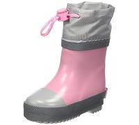 Playshoes gefütterter Kindergummistiefel BASIC rosa | Mit kurzem Schaft und Stulpe 23