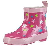 Playshoes Unisex Kinder Gummistiefel Halbschaft Regenstiefel, pink Sterne, 24 EU
