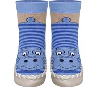 Playshoes Unisex Kinder Hausschuh, Blau Nilpferd, 23/26 EU