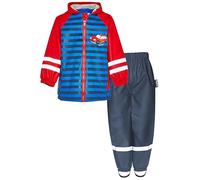 Playshoes Unisex Kinder Regen-Set Regenhose Regenanzug, Rennwagen Bund, 92