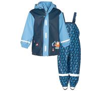 Playshoes Unisex Kinder Regen-Set Regenlatzhose Regenanzug, Baustelle Allover, 128 (2er Pack)