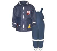 Playshoes Unisex Kinder Regen-Set Regenlatzhose Regenanzug, Feuerwehr, 80 (2er Pack)