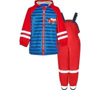 Playshoes Unisex Kinder Regen-Set Regenlatzhose Regenanzug, Rennwagen Rot, 116 (2er Pack)