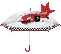 Playshoes Unisex Kinder Stockschirm mit kindgerechtem Mechanismus,3D Rennwagen,original