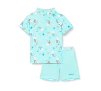 Playshoes Unisex Kinder UV-Schutz Bade-Set zweiteilig Schwimmshirt Badeshorts Badebekleidung, Einhornmeerkatze, 98/104