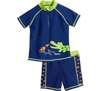Playshoes Kinder UV-Schutz Bade-Set Krokodil Marine-110/116