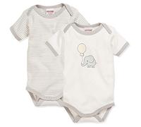 Playshoes Unisex Kleinkind Body Multipack Baby-Body, natur 1/4-Arm 2er Pack Elefant, 74-80