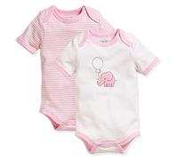 Playshoes Unisex Kleinkind Body Multipack Baby-Body, rosa 1/4-Arm 2er Pack Elefant, 86-92