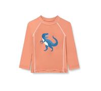 Playshoes UV-Schutz Bade Shirt Unisex Kinder Schwimmshirt Badebekleidung, Dino Ocker Langarm, 122/128