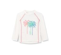 Playshoes UV-Schutz Bade Shirt Unisex Kinder Schwimmshirt Badebekleidung, Palmen Ecru Langarm, 110/116