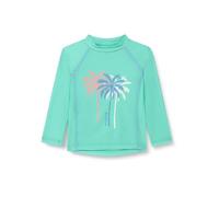 Playshoes Unisex Kinder UV-Schutz Bade Shirt Schwimmshirt Badebekleidung, Palmen Mint Langarm, 74/80