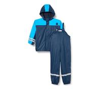 Playshoes Regenanzug-Set mit Fleece gefüttert, Jungen Matsch-Anzug 2-teilig, wind- und wasserdicht, Blau (Marine 11), 104