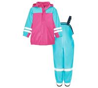 Playshoes Regenanzug-Set mit Fleece gefüttert, Mädchen Matsch-Anzug 2-teilig, Türkis (Türkis 15), 98