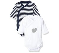 Playshoes Unisex Baby Wickel-body 1/1-arm 2er Pack Wal Body, Marine, 62 EU