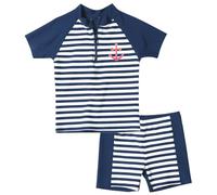 Playshoes Schwimmanzug MARITIM 2-teilig in marine/weiß, Gr. 122/128, junge