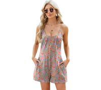 Playsuits für Damen UK - Spaghettiträger-Jumpsuits mit Taschen, Damen-Latzhose, Strampler, Sommer-Outfits für Damen, Damen-Spielanzug, kurzer Jumpsuit, rosa / blau, 36