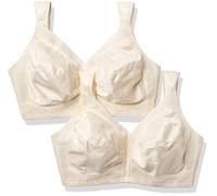 Playtex Damen 18-Stunden-Komfort-Träger, kabellos, vollflächiger 4-Wege-Trägerstütze, Einzel BH mit voller Abdeckung, Undurchsichtige, Natürliches Beige/Naturbeige, 2er-Pack, 95F