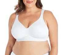 PLAYTEX Damen 18 Stunden Seiten- und Rückenglättung, kühlender kabelloser BH, 4-Wege-Stütz-T-Shirt-BH, Einzel- oder 2er-Pack, Weiss/opulenter Garten, 85DD