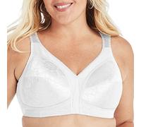 Playtex Damen Bügelloser BH, 18 Stunden, volle Abdeckung, glättend, 4693, Einzel- oder 2er-Pack, Weiss/opulenter Garten, 80C