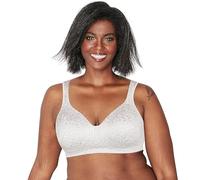 Playtex Damen Kabelloser, 18 Stunden Übergrößen-BHS Erhältlich, Ultimativer Lift, Feuchtigkeitstransport, Einzel-Oder 2er-Pack BH, Undurchsichtige, Weißes Tier, 80D