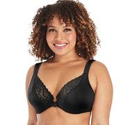 Playtex Damen Secrets Front-Close No-Poke Dreamwire Underwire, Cooling Trusupport Bra BH, Undurchsichtige, Schwarz, 105G