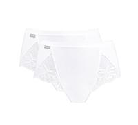 Playtex Slip für Damen aus Baumwolle und Spitze, Midi, x2 Weiß XL