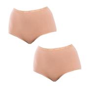 Playtex Slip für Damen, Maxi, Bio-Baumwolle, Ultra-Comfort x2 Beige XXL