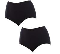 Playtex Slip für Damen, Maxi, Bio-Baumwolle, Ultra-Comfort x2 Schwarz XL