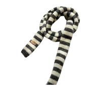 PLCPDM Langer Schal Mit Farbblockierung Schmales Halstuch Mit Streifenmuster. Stilvolle Gestrickte Winterhalsbekleidung Für Alltagsoutfits. Schmaler Gestreifter Strickschal