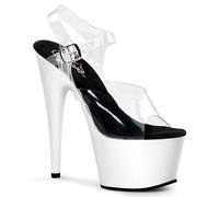 Pleaser Ado708uv/c/npn, Damen Sandalen, - Clr/Neon Wht, 36.5 EU