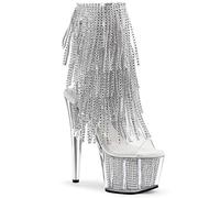 Pleaser Damen ADORE-1017SRS Stiefel, Silber (CLR-SLV RS/SLV SRS)