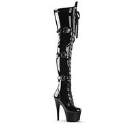Pleaser adore-3028 Over The Knee-Boot, Schwarz, EU 42 (US 12)