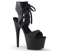 Pleaser ADORE-700-14 Schwarz Kunstleder/Schwarz Matt, Schwarz Kunstleder Schwarz Matt, 43 EU