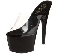 Pleaser ADORE-701, Damen Plateau Sandalen, Schwarz (Schwarz (Clr/Blk)), 39 EU (6 Damen UK)