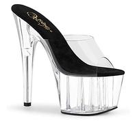Pleaser Adore-701 Damen-Sandale, (Klar-Schwarz-Transparent), 40 EU