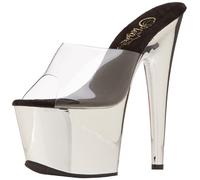 Pleaser ADORE-701 Damen Sandalen, Silber (Clr/Slv Chrome), 36