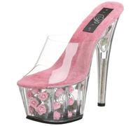 Pleaser ADORE-701FL, Damen Plateau Sandalen, Transparent (Transparent (Clr/H. Pink Flowers)), 42 EU (9 Damen UK)