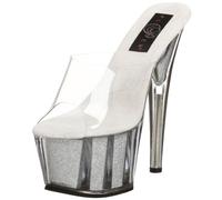 Pleaser ADORE-701G, Damen Plateau Sandalen, Silber (Silber (Clr/Slv Gltr)), 38 EU (5 Damen UK)
