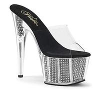 Pleaser Damen ADORE-701SRS Plateausandalen, Transparent (CLR/Blk SRS), 38 EU