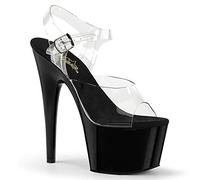 Pleaser ADORE-708, Damen Offene Sandalen, Transparent (CLR/Blk), 37 EU (4 UK)
