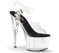 Pleaser ADORE-708, Damen Offene Sandalen, Transparent (CLR-Blk/CLR), 36 EU (3 UK)