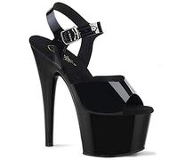 Pleaser ADORE-708N Damen Plateau High Heels, TPU (Thermo Polyurethan) Schwarz, EU 44 (US 13)