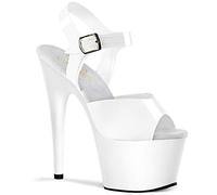 Pleaser ADORE-708N Damen Plateau High Heels, TPU (Thermo Polyurethan) Weiß, EU 45 (US 14)