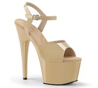 Pleaser ADORE-709, Damen Offene Sandalen, Beige (Cream Pat/Cream), 41 EU (8 UK)